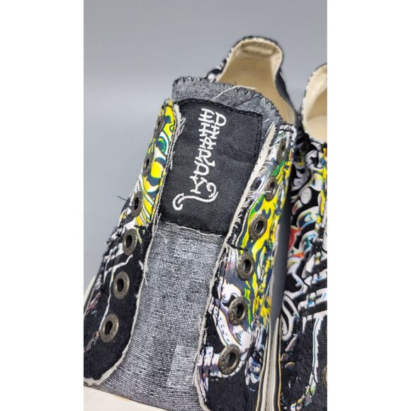 Vintage Don Ed Hardy women's size 7 yellow tiger canvas slip on shoes S1 - Picture 2 of 11